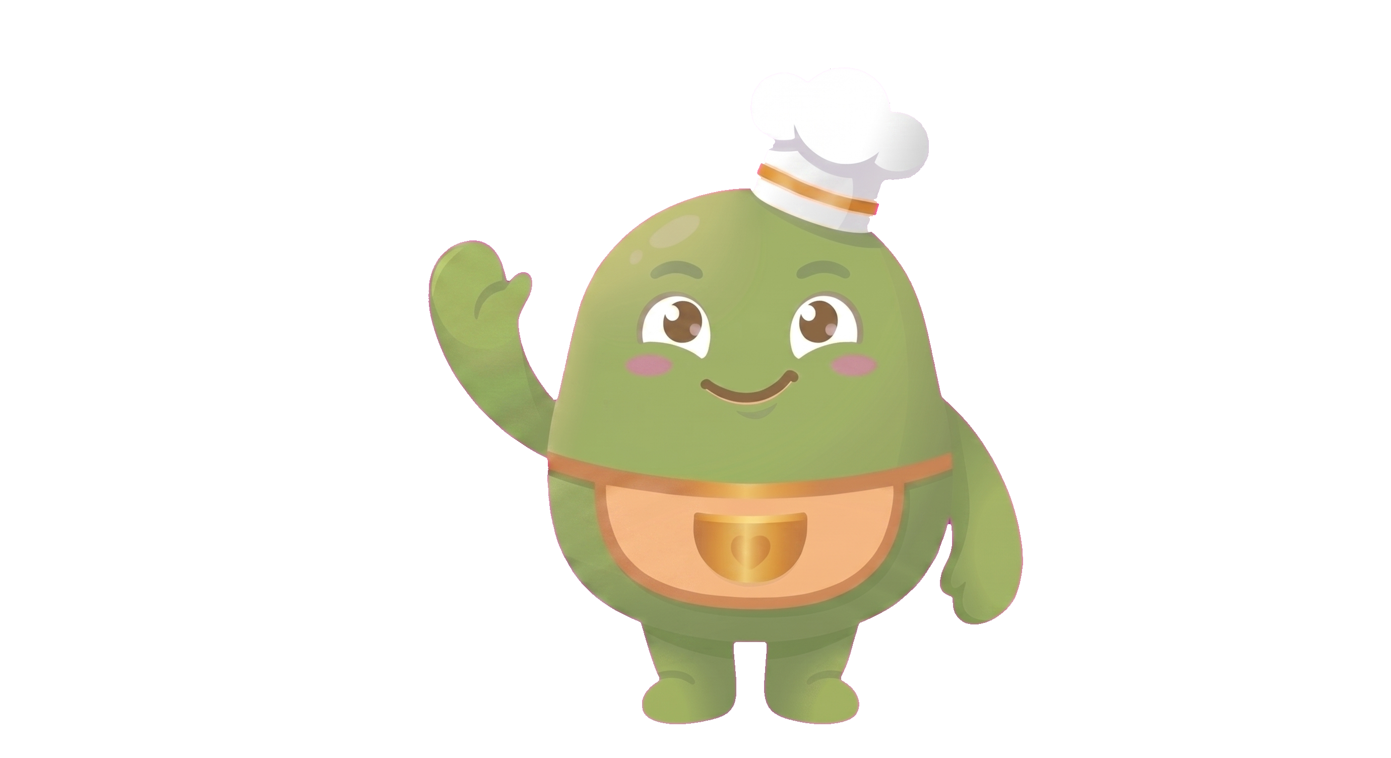 Prep2Eat mascot (waving)